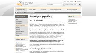 
                            7. Sporteignungsprüfung - Universität Passau