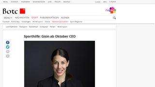 
                            9. Sporthilfe: Gisin ab Oktober CEO | Weitere | Bote der Urschweiz