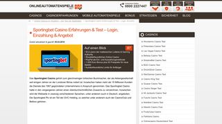 
                            9. Sportingbet Casino Erfahrungen & Test - Login, Einzahlung & Angebot