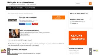 
                            7. Sportpartner opzeggen - Datingsite account verwijderen