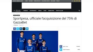 
                            12. Sportpesa, ufficiale l'acquisizione del 75% di GazzaBet | Calcio e ...