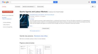 
                            12. Sports Agents and Labour Markets: Evidence from World Football - Resultado da pesquisa de livros do Google