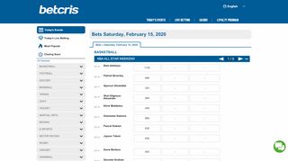 
                            3. Sports Betting Live Odds - BetCRIS.com Online Sportsbook 2018