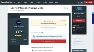 
                            10. Sports Interaction Bonus Code 2019 - VIP 100% up to $200 - Review