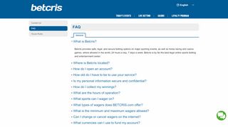 
                            11. Sportsbook Betting FAQ - Frequently Asked Questions - Betcris