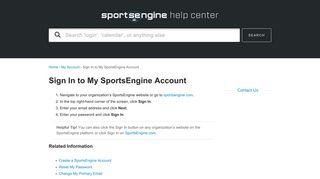 
                            7. SportsEngine | Sign In to My SportsEngine Account