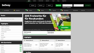 
                            3. Sportwetten Seite von Betway Sports | Beste Wettquoten Online