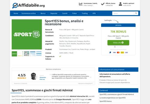 
                            9. SportYES Bonus e recensione | Bonus sport 50 euro | febbraio 2019