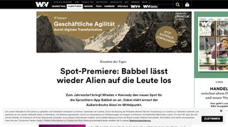 
                            11. Spot-Premiere: Babbel lässt wieder Alien auf die Leute los | W&V
