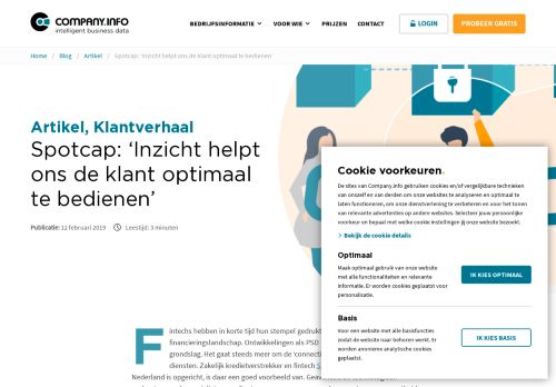 
                            12. Spotcap: 'Inzicht helpt ons de klant optimaal te bedienen' - Company.info