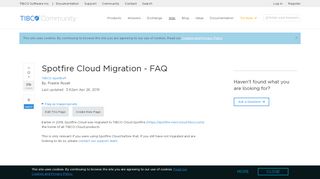 
                            13. Spotfire Cloud Migration FAQ | TIBCO Community