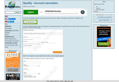 
                            10. Spotify - Account aanmaken | Binaries4all Usenet handleidingen