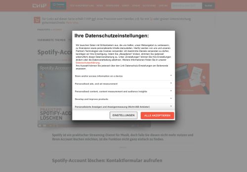 
                            8. Spotify-Account löschen- So funktioniert's - CHIP