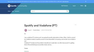 
                            9. Spotify and Vodafone (PT) - The Spotify Community