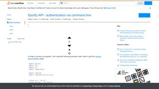 
                            7. Spotify API - authentication via command line - Stack Overflow