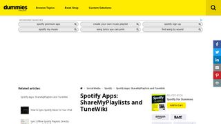 
                            12. Spotify Apps: ShareMyPlaylists and TuneWiki - dummies