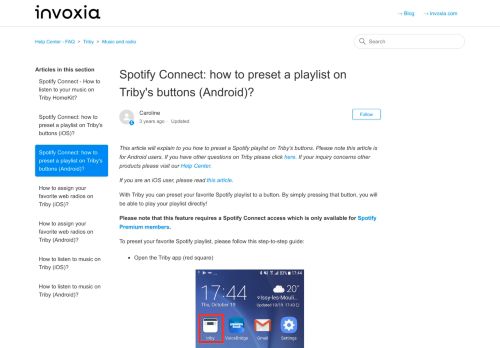 
                            13. Spotify Connect: how to preset a playlist on Triby's buttons (Android ...
