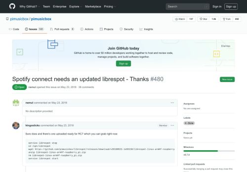 
                            8. Spotify connect needs an updated librespot - Thanks · Issue #480 ...