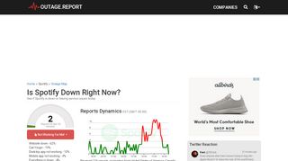 
                            6. Spotify Down? Service Status, Map, Problems History - Outage.Report