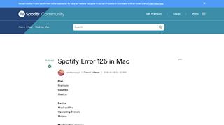 
                            1. Spotify Error 126 in Mac - The Spotify Community