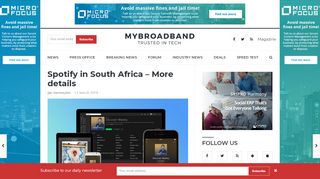 
                            11. Spotify in South Africa – More details - MyBroadband