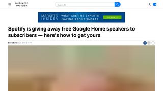 
                            12. Spotify is giving away free Google Home speakers ... - Business Insider