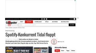 
                            10. Spotify-Konkurrent Tidal floppt - COMPUTER BILD