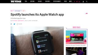 
                            10. Spotify launches its Apple Watch app - The Verge