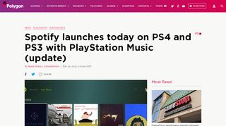 
                            8. Spotify launches today on PS4 and PS3 with PlayStation Music ...