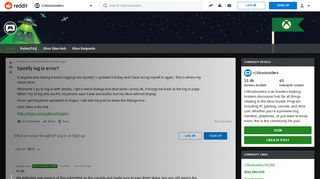 
                            5. Spotify log in error? : xboxinsiders - Reddit