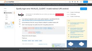 
                            8. Spotify login error INVALID_CLIENT: Invalid redirect URI android ...