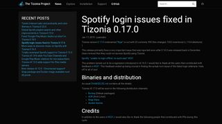 
                            9. Spotify login issues fixed in Tizonia 0.17.0