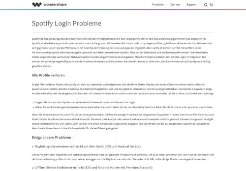 
                            7. Spotify Login Probleme - Wondershare