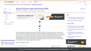 
                            13. Spotify long term login with Android SDK - Stack Overflow