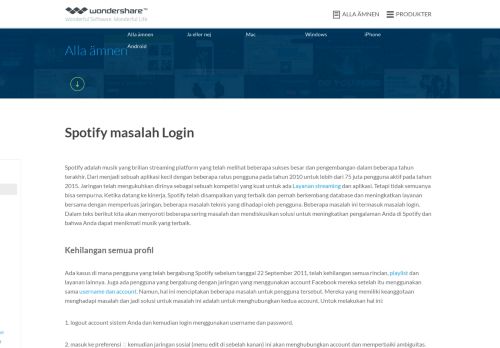 
                            8. Spotify masalah Login