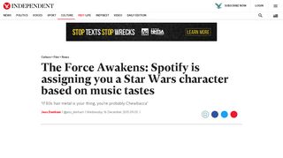 
                            12. Spotify matches users with Star Wars characters based on music tastes