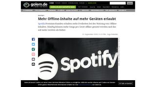 
                            6. Spotify: Mehr Offline-Inhalte auf mehr Geräten erlaubt - Golem.de