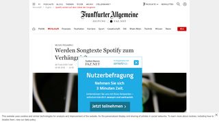 
                            5. Spotify verliert auf dem Gebiet der Songtexte - FAZ