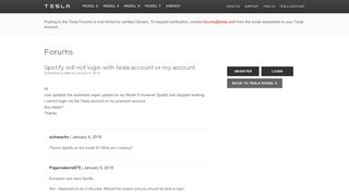 
                            4. Spotify will not login with tesla account or my account | Tesla