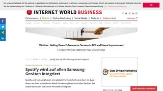 
                            12. Spotify wird auf allen Samsung-Geräten integriert - internetworld.de