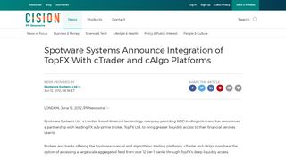 
                            10. Spotware Systems Announce Integration of TopFX With cTrader and ...