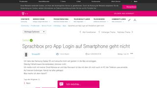 
                            1. Sprachbox pro App Login auf Smartphone geht nicht - Telekom hilft ...