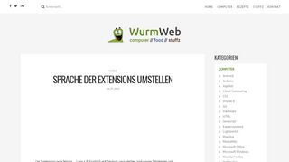 
                            8. Sprache der Extensions umstellen – WurmWeb