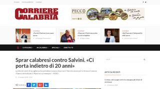 
                            9. Sprar calabresi contro Salvini. «Ci porta indietro di 20 anni» - Corriere ...