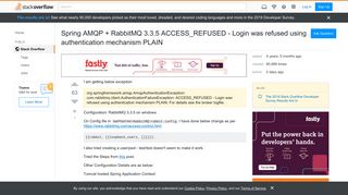 
                            1. Spring AMQP + RabbitMQ 3.3.5 ACCESS_REFUSED - Login was ...