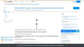 
                            2. Spring BOOT security : Custom login page is never authenticating ...