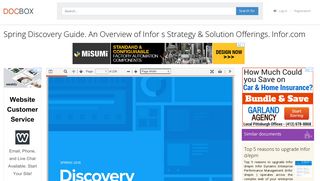 
                            8. Spring Discovery Guide. An Overview of Infor s Strategy & Solution ...