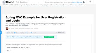 
                            9. Spring MVC Example for User Registration and Login - DZone Web Dev