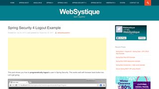 
                            6. Spring Security 4 Logout Example - WebSystique