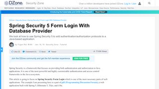 
                            5. Spring Security 5 Form Login With Database Provider - DZone ...